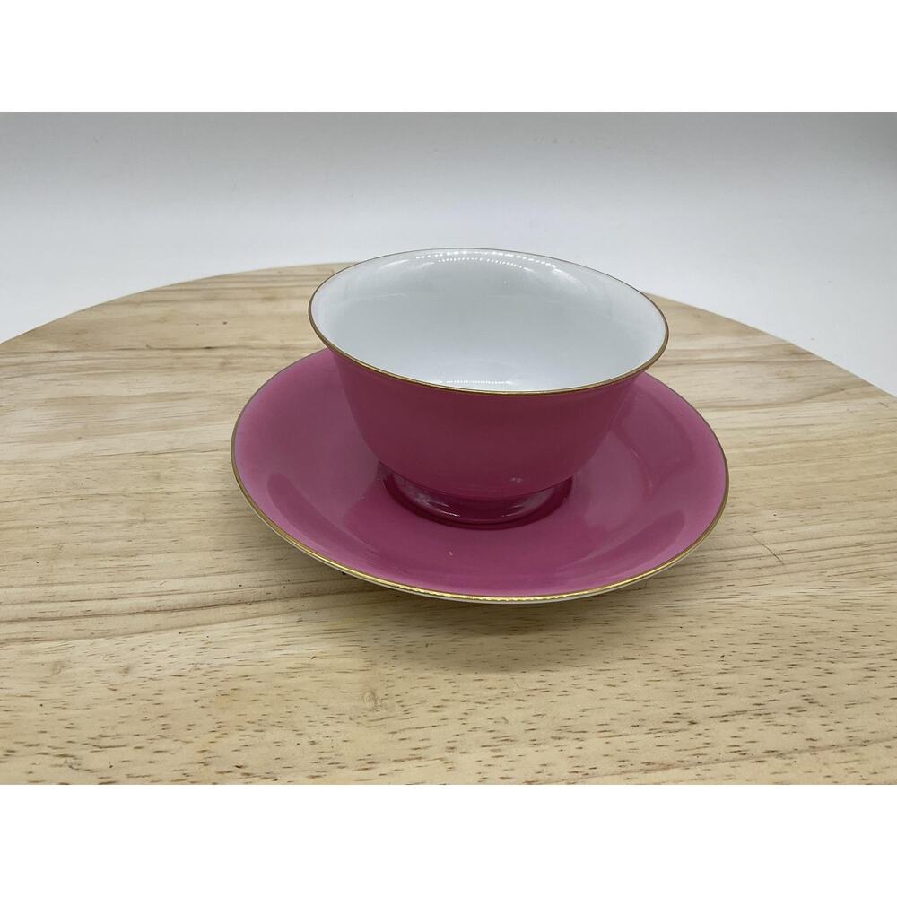 Noritake Tea Cup Saucer Set Pink Gold Trim Porcelain Japan Fine China‎ Classic